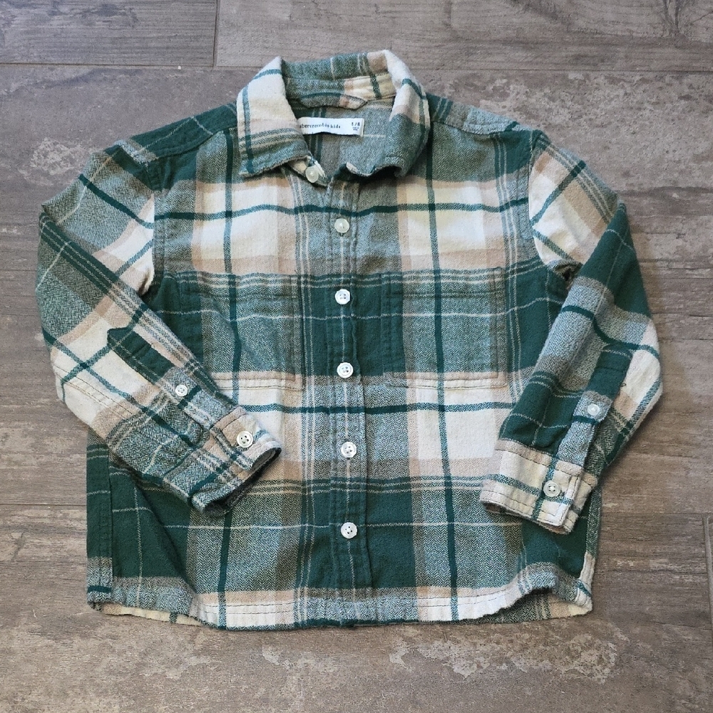Green Plaid Kids Shirt